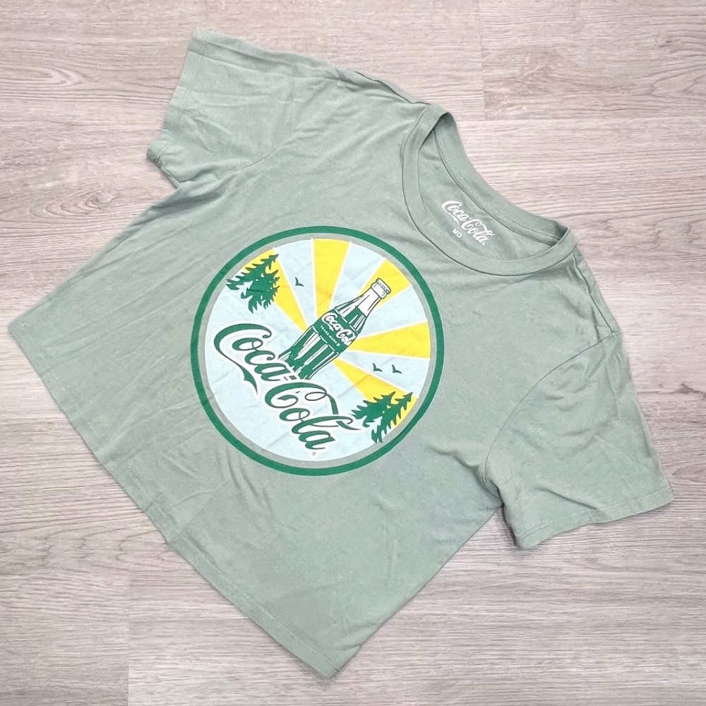 Coca Cola T Shirt Vintage Style Graphic Tee Cropped Top Medium
